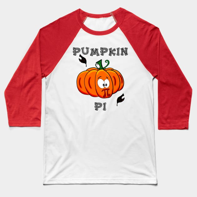 Pumpkin Pi Baseball T-Shirt by DitzyDonutsDesigns